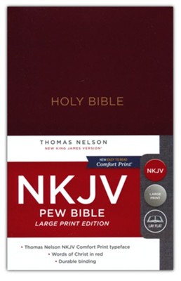  NKJV, Pew Bible, Large Print, Hardcover