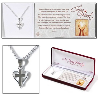A Caring Heart with Cross, Necklace  - 