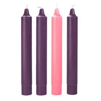 Advent Candle Set for Church, 12 x 1.5 Inches, 3 Purple, 1 Rose, Long Burning                              - 