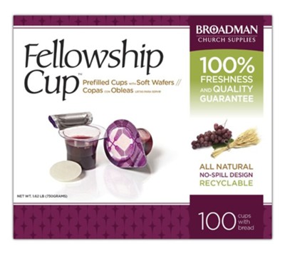 Prefilled Communion Cups Grape Juice & Wafer Box of 100