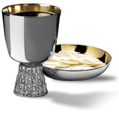 Last Supper Chalice with Bowl Paten Set  - 