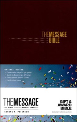 The Message Gift and Award Bible, paperback, Burgundy   -     By: Eugene H. Peterson
