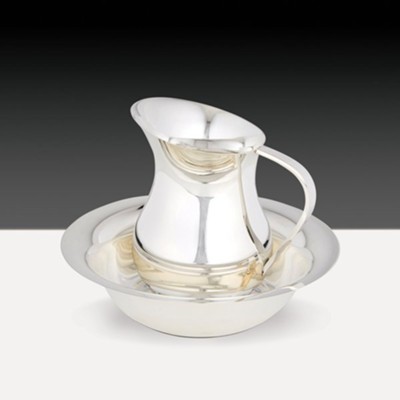 Silver-Plated Baptismal Ewer with Bowl   - 