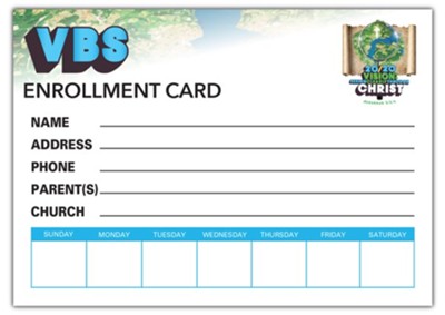 20/20 Vision: Enrollment Card (pkg. of 50)  -     By: 20 20 Vision
