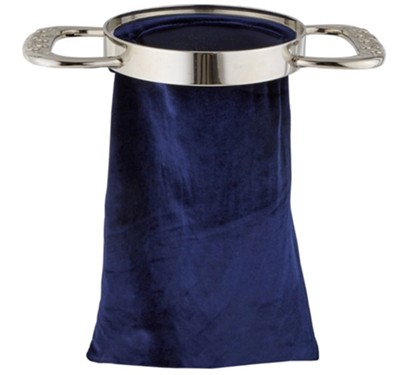 Blue Offering Bag with Silver Handles, Set of 2  - 