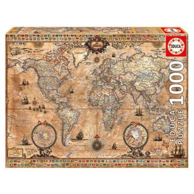 Antique World Map Puzzle, 1000 Pieces  - 