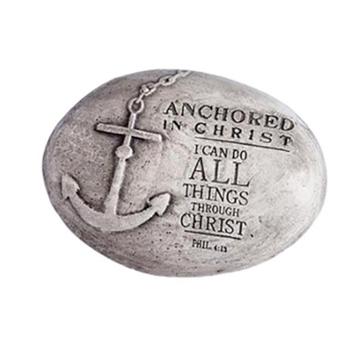 Anchored in Christ Stone Paper Weight  - 
