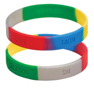 The Gospel Story by Colors, Silicone Bracelet with Card   - 