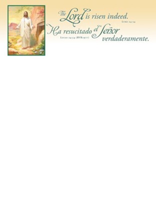 The Lord Is Risen Indeed Bilingual Letterhead, 100 - Christianbook.com