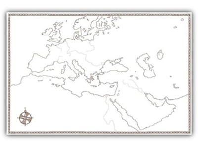 Ancient World (Mediterranean) Large Foldable Blank Map (24 x 36)  - 