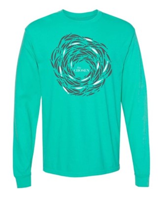 Against the Current, Long Sleeve Shirt, Teal, Large  - 
