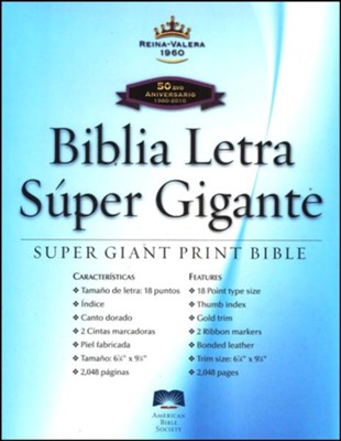 Biblia Letra Super Gigante RVR 1960, Piel Fabricada Negra, Ind.  (RVR 1960 Super Giant Print Bible, Bond. Leather Black Ind.)         - 