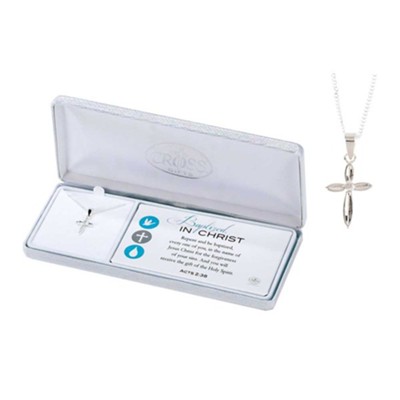Baptism Petal Style Cross Necklace  - 