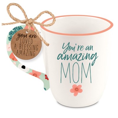 Amazing Mom, Philippians 1:7, Ceramic Mug, Floral  - 