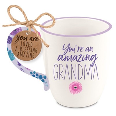 Amazing Grandma, Philippians 1:7, Ceramic Mug, Floral  - 
