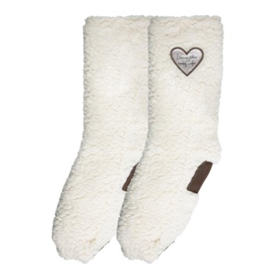 Livin' the Cozy Life Sherpa Slipper Socks   -     By: Comfort Collection
