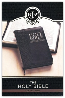 KJV Pocket Bible, Lux Leather, Zipper, Black  - 