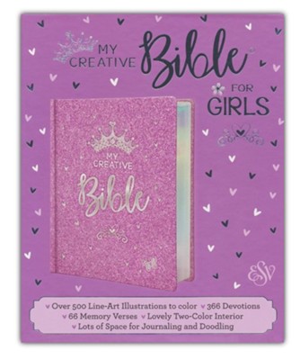 ESV My Creative Bible for Girls, Hardcover, Purple Glitter  - 