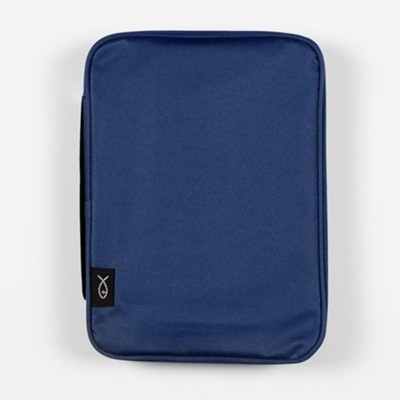 Basic Canvas Bible Cover, Navy, Compact  - 