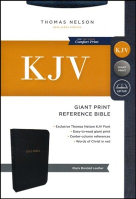 KJV Comfort Print Reference Bible, Giant Print, Bonded Leather, Black ...