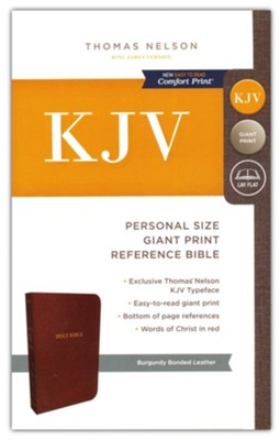 KJV Personal Size Reference Bible Giant Print, Bonded Leather, Burgundy ...