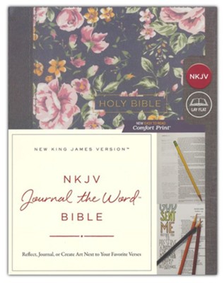 NKJV Comfort Print Journal the Word Bible, Cloth over Board, Gray
