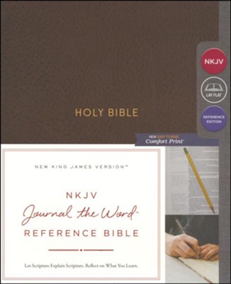 NKJV Comfort Print Journal the Word Reference Bible, Imitation Leather, Brown  - 