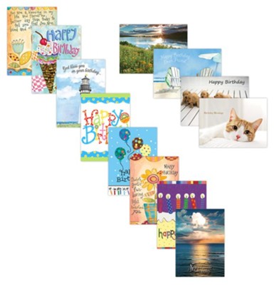 Assorted Birthday Cards, Box of 24  - 