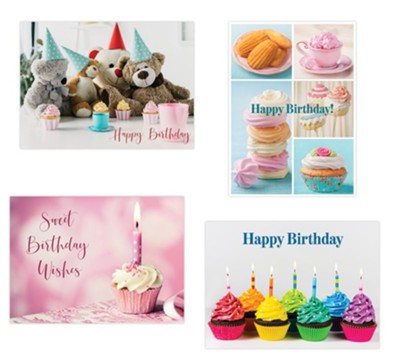 Birthday Cupcakes , Box of 12 cards  - 