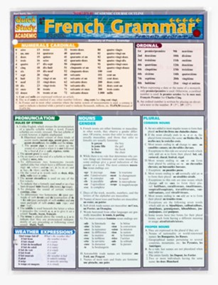 French Grammar, QuickStudy ® Chart: 9781572225282 - Christianbook.com