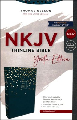 NKJV, Thinline Bible Youth Edition, Leathersoft, Teal, Comfort Print  - 