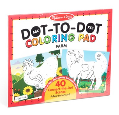 ABC Dot-to-Dot Coloring Pad, Farm  - 