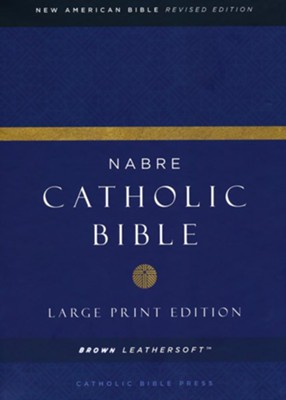 NABRE Large-Print Catholic Bible--soft leather-look, brown  - 