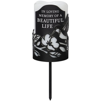 Beautiful Life Memorial Garden Candle Stake  - 