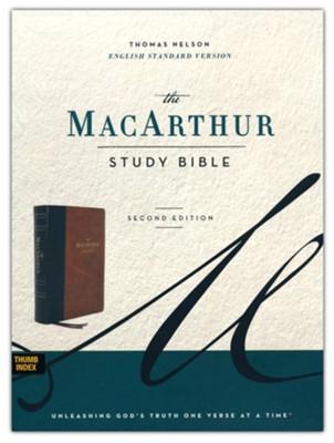 ESV MacArthur Study Bible, 2nd Edition--soft leather-look, brown (indexed)  -     By: John F. MacArthur
