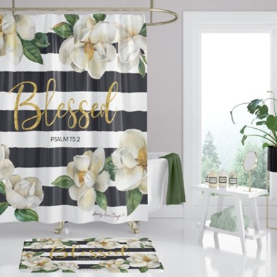 Blessed, Magnolia, Shower Curtain  -     By: Sandy Clough
