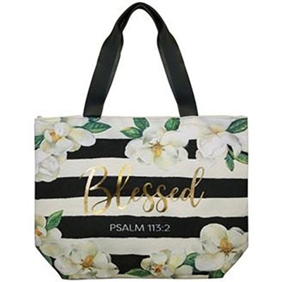 Blessed, Magnolia, Canvas Totebag  -     By: Sandy Clough
