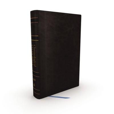 NIV Chronological Study Bible--soft leather-look, black  - 