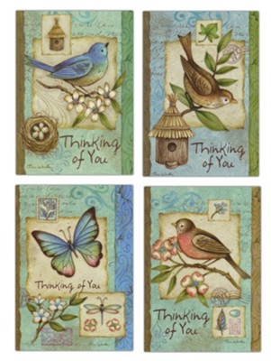 Bluebirds & Robins - Thinking of You Cards, Box of 12  - 
