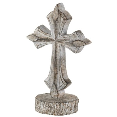 Antique Wood Tone Tabletop Cross, 6 inches  - 