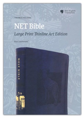 NET Large-Print Bible, Thinline Art Edition, Comfort Print--soft leather-look, blue  - 
