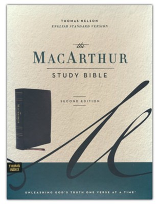 ESV MacArthur Study Bible, 2nd Edition--genuine leather, black (indexed)  -     Edited By: John MacArthur
