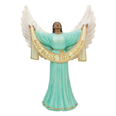 Bless this House Angel Figurine, Green  - 