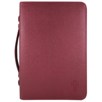 Cross Bible Cover, Textured Leather-look Bible Cover, Burgundy, X-Large  - 