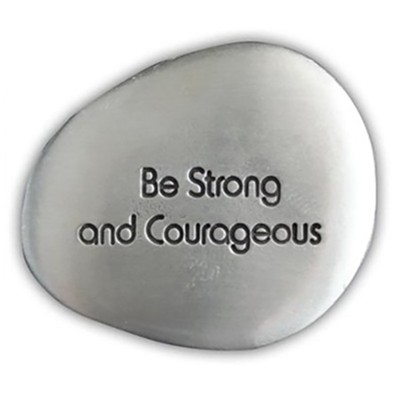 Be Strong and Courageous Pocket Stone  - 
