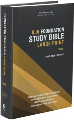 KJV Large-Print Foundation Study Bible--hardcover, gray: 9780785259480 ...