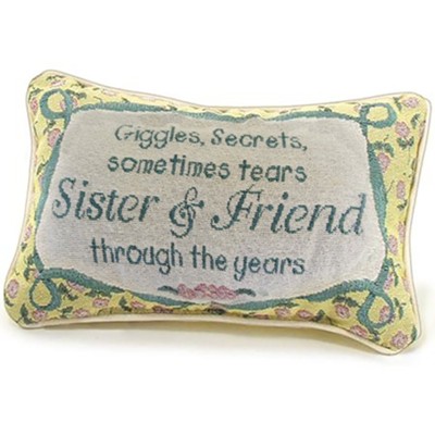 Sister & Friend, Tapestry Word Pillow - Christianbook.com