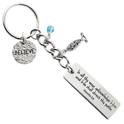 Believe Keyring with Charms  - 