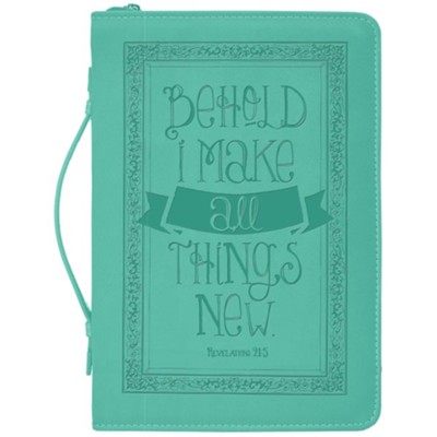Behold I Make All Things New Bible Cover, Teal, Medium  - 