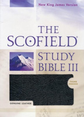 NKJV Scofield Study Bible, Reader's Edition, Genuine leather,   Black Thumb-Indexed  - 